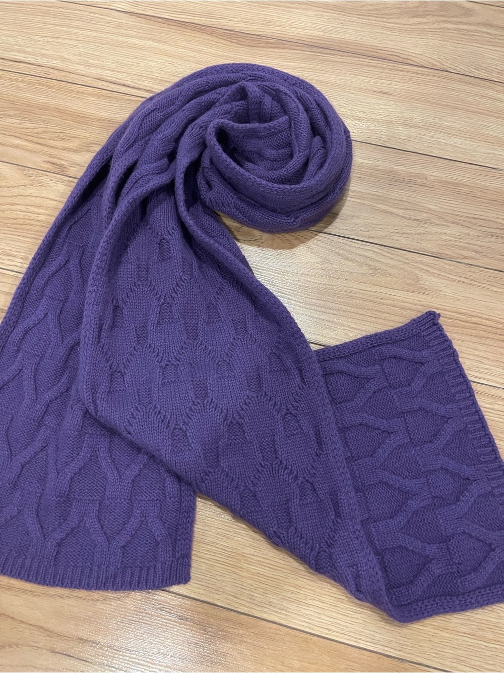 100% Cashmere unisex purple long scarf